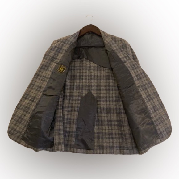 OXXFORD CLOTHES Blazer (44, Grey/Tartan, Wool) - Picture 4 of 4